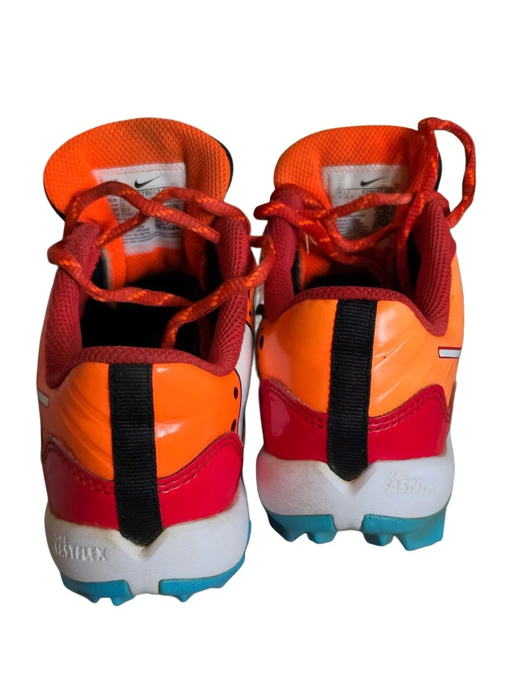 Nike Kids Red & Orange Soccer Cleats with White Swoosh